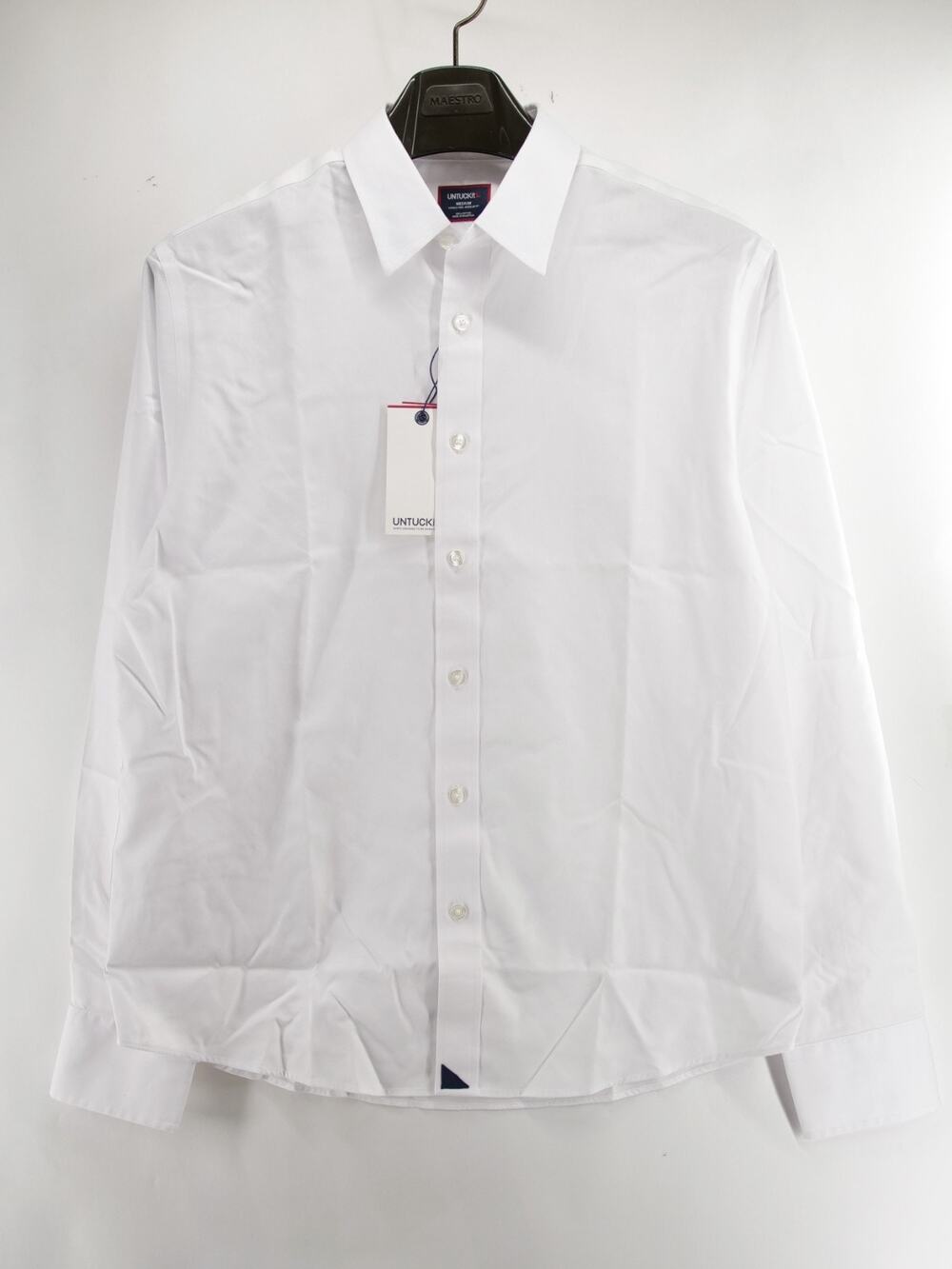 UNTUCKit NWT Las Cases Shirt Mens Medium White Wrinkle Free Regular Fit Work